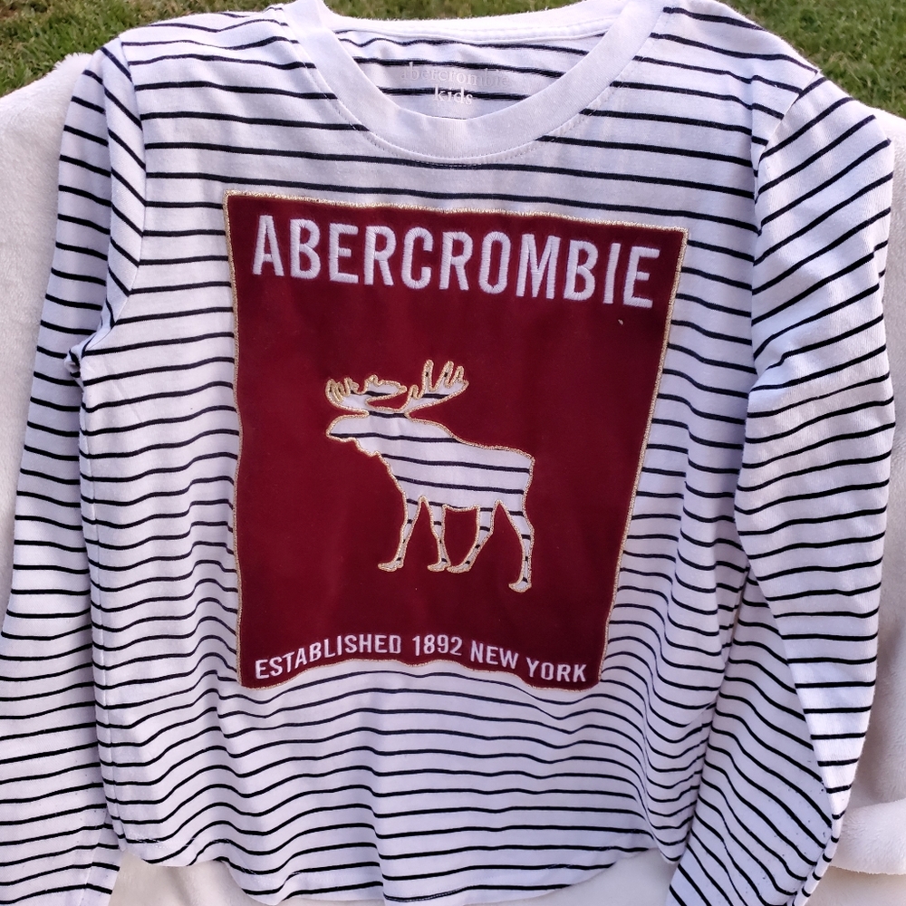 Abercrombie Girls Bull Long Sleeve Stripped Tee - Picture 1 of 4